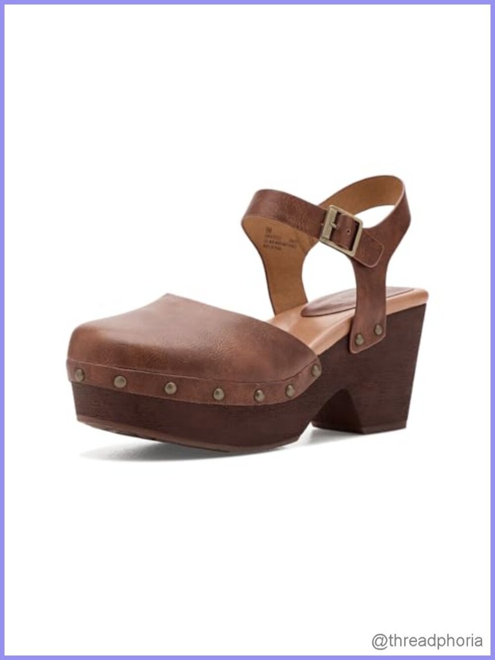 KORKS Women's Lapra Block Heel Ankle Strap Platform Sandal Vegan Leather